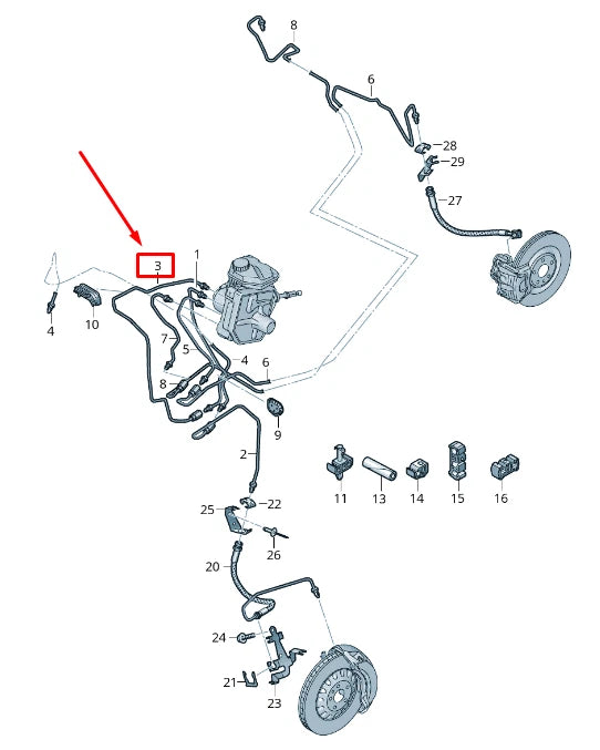 NEW AUDI E-TRON GEN FRONT RIGHT BRAKE PIPE LHD 4KL614724C