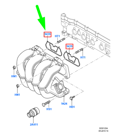 new ford fiesta be256 mk5 intake manifold gasket 1149707 original