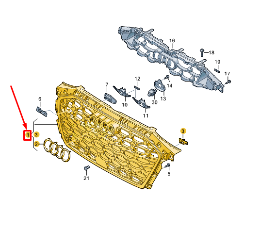 new audi a3 sportback 8y radiator grille 8y0853651bdgiw original