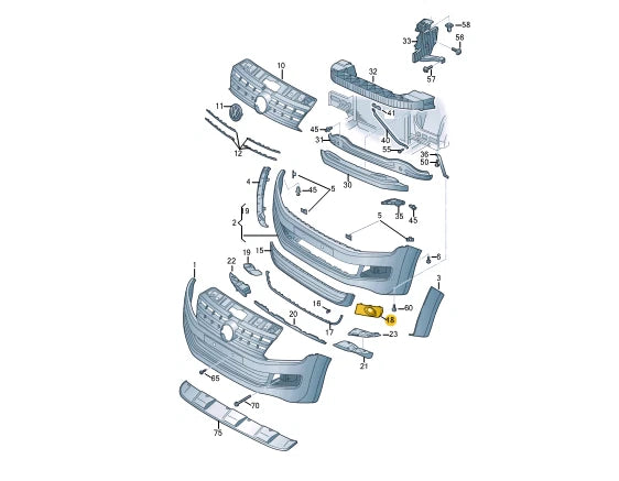 NEW VW AMAROK S1B FRONT LEFT BUMPER FOG LIGHT GRILLE 2H6807489E9B9