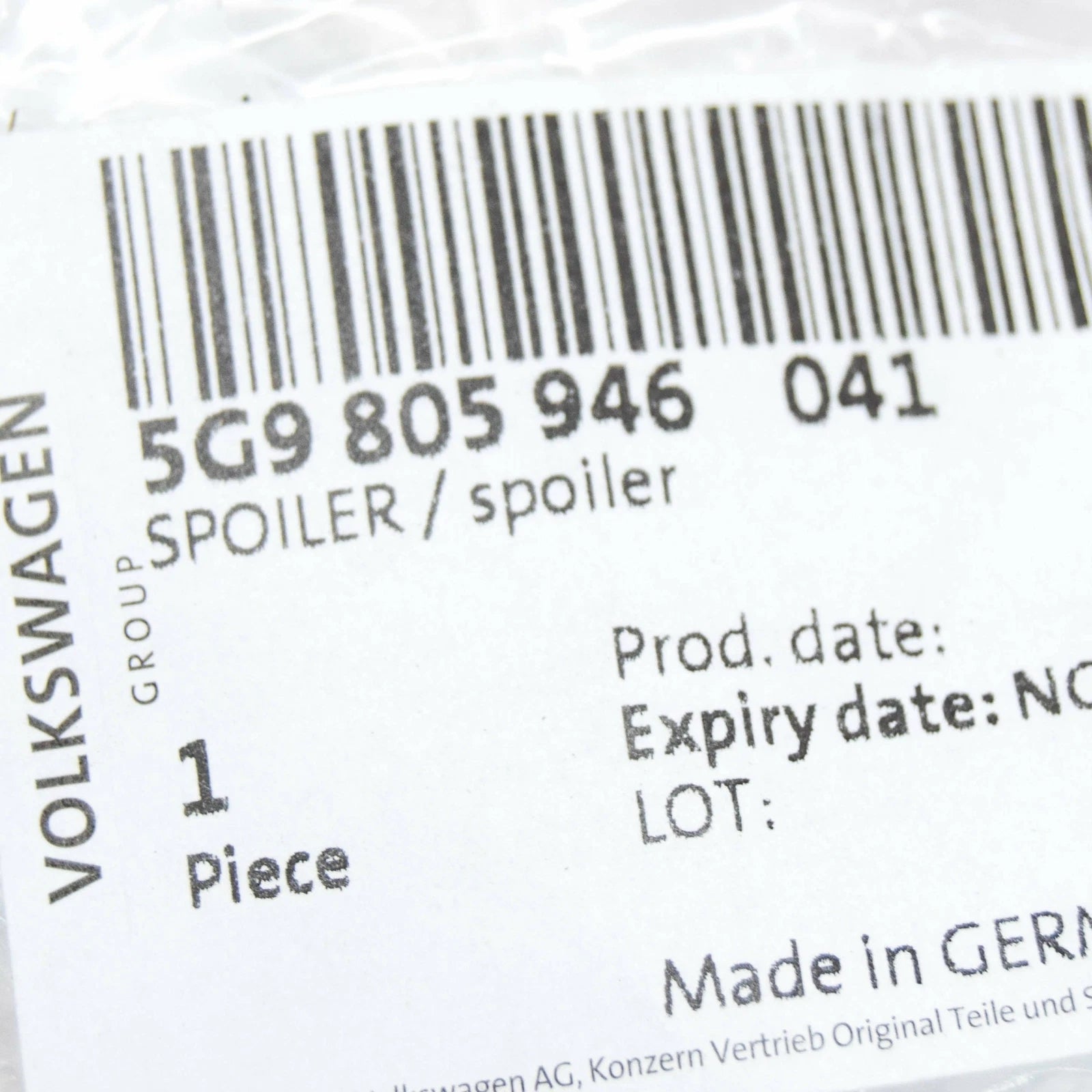 NEW VW GOLF MK7 REAR TAILGATE RIGHT SIDE SPOILER TRIM 5G9805946041