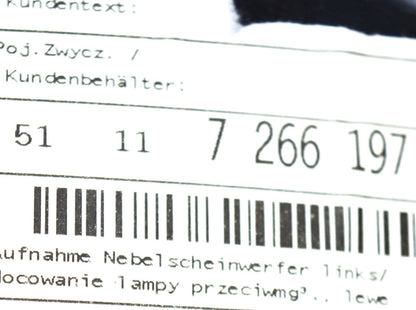 NEW BMW 3 F30 FRONT LEFT FOG LIGHT BRACKET 51117266197 7266197 2014 ORIGINAL