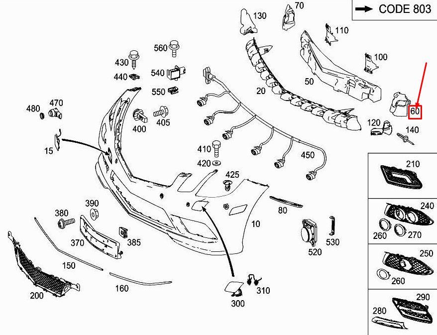 new mercedes-benz e cabrio a207 front left bumper absorber a2078851137 original