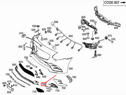 new mercedes-benz slk r172 front right bumper grille trim a1728854200 original