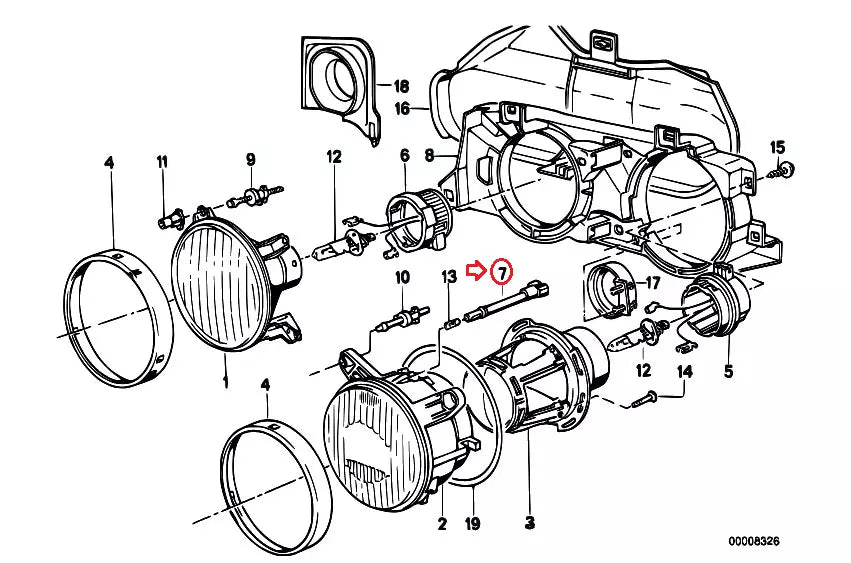NEW BMW 3 E30 FRONT BULB SOCKET 63121385603 1385603 ORIGINAL