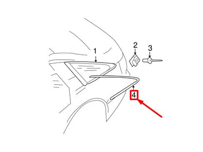 NEW AUDI A4 AVANT B8 REAR LEFT LOWER WINDOW MOLDING 8K5853345C2ZZ ORIGINAL
