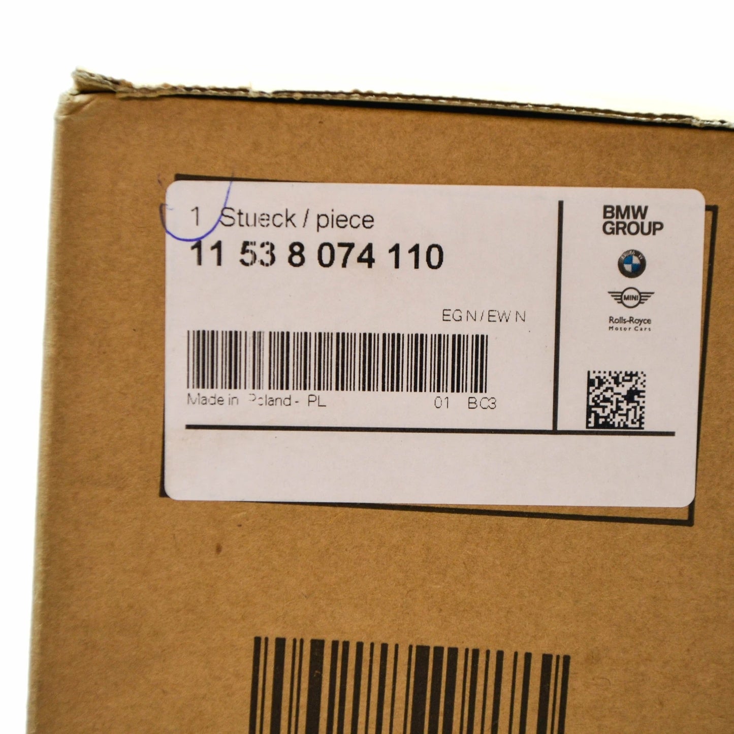 NEW BMW M5 F10 LEFT UPPER RADIATOR COOLANT HOSE 11538074110 ORIGINAL