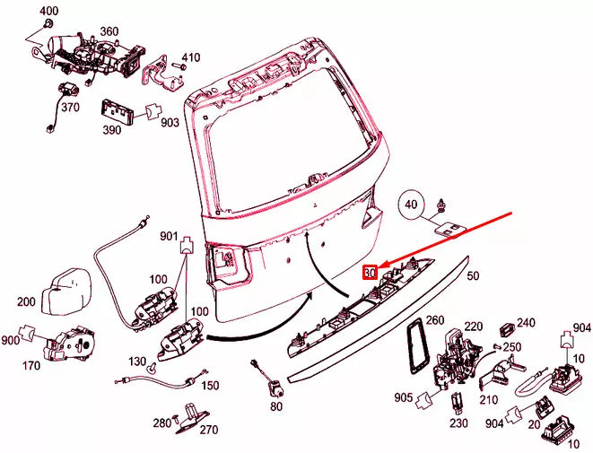 NEW MB E T-MODEL S212 REAR PANEL DOOR HANDLE MOLDING A2127401693 ORIGINAL