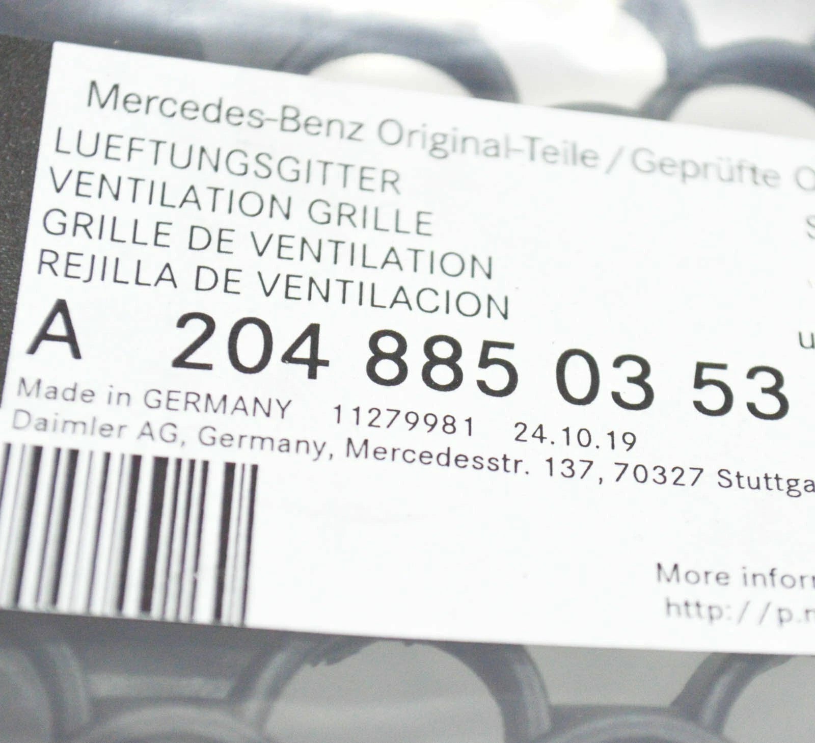 NEW MB C-CLASS W204 AMG FRONT BUMPER FOG GRILLE A2048850353 A2048850253 ORIGINAL