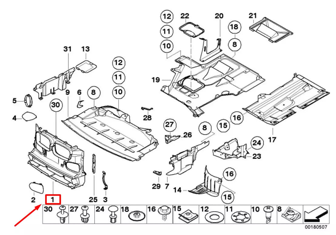 NEW BMW 5 E39 FRONT AIR DUCT 51712498939 2498939 ORIGINAL