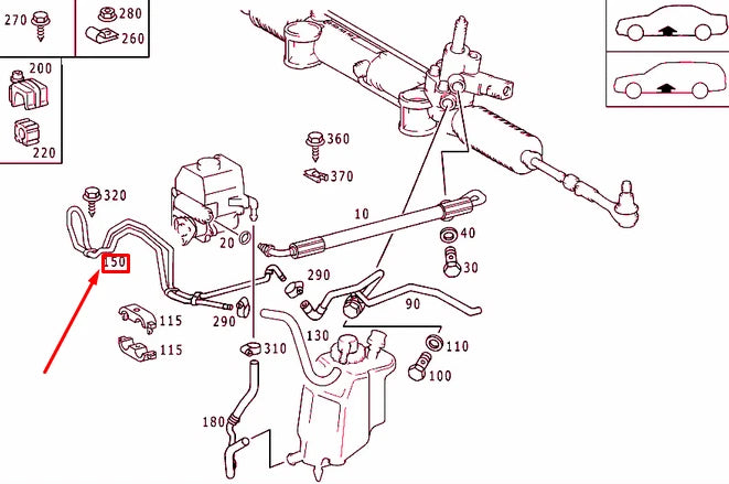 NEW MERCEDES-BENZ E W210 COOLING PIPE LINE A2104662724 ORIGINAL