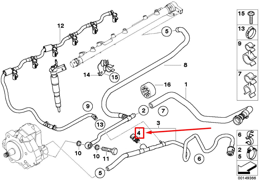 NEW BMW 3 COUPE E92 FUEL TEMPERATURE SENSOR 13537789304 7789304 ORIGINAL