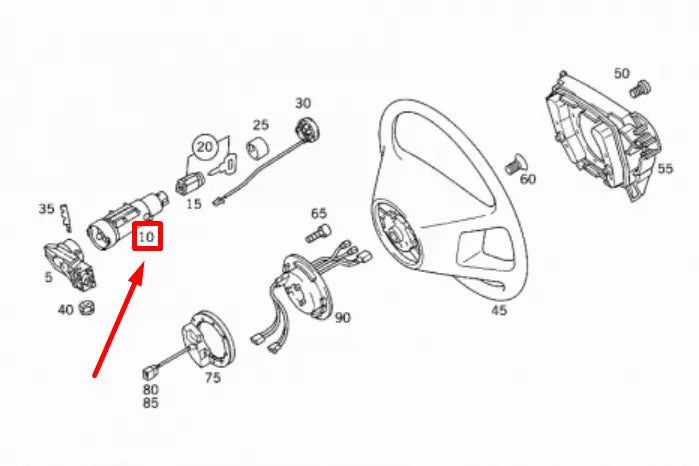 NEW MERCEDES-BENZ SL R129 STARTING IGNITION SWITCH A2104601597 ORIGINAL