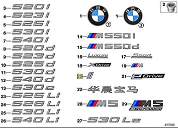 NEW BMW 5 G30 FRONT FENDER WING RIGHT EMBLEM I-PERMORMANCE 51147491146 ORIGINAL