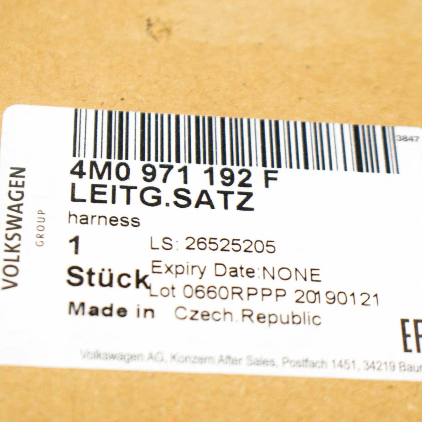 NEW AUDI Q7 4M CAMERA WIRING HARNESS CABLE LOOM 4M0971192F