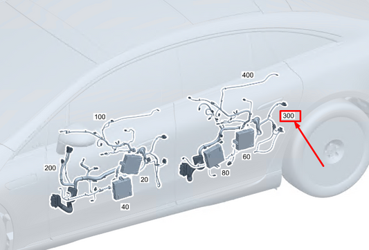 new mercedes-benz eqs v297 rear door wiring harness a2975407924 original