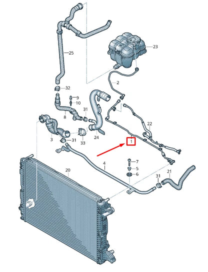 NEW AUDI Q7 4M ENGINE COOLANT PIPE 4M0121081DH ORIGINAL