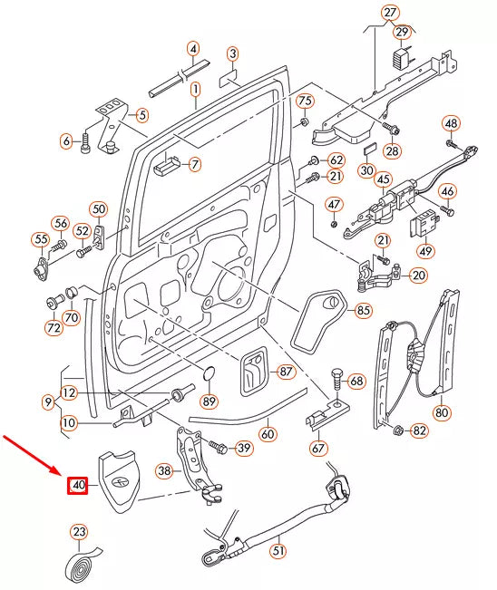 NEW VW SHARAN 7N SLIDING DOOR ROLLER GUIDE RIGHT TRIM 7N0868640C82V ORIGINAL