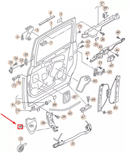 NEW VW SHARAN 7N SLIDING DOOR ROLLER GUIDE RIGHT TRIM 7N0868640C82V ORIGINAL