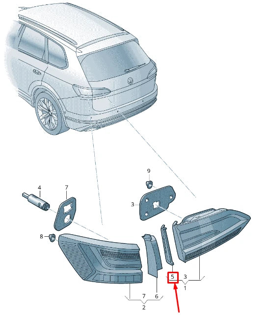 NEW VW TOUAREG CR REAR LEFT INNER TAIL LIGHT TRIM 760945309A
