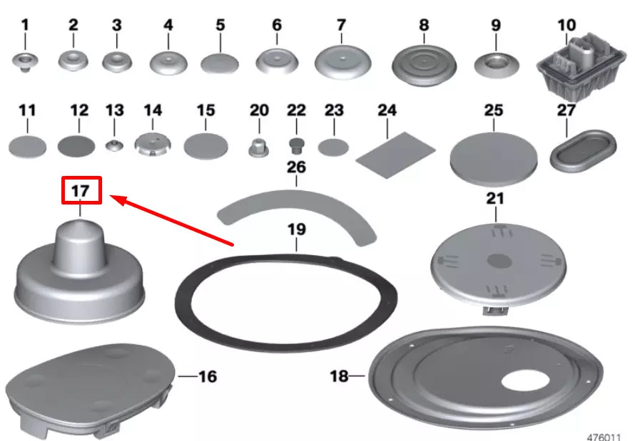 NEW BMW 2 COUPE F22 REAR UPPER COIL SPRING PERCH 7057297 41147057297 ORIGINAL