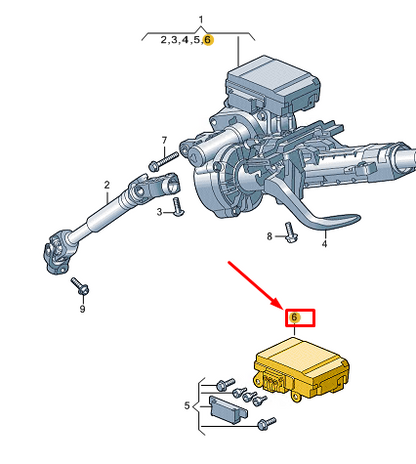 new vw polo aw mk6 power steering control unit lhd 2q1909144s original