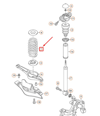 NEW VOLKSWAGEN BEETLE A5 REAR COIL SPRING 1K0511115BH ORIGINAL