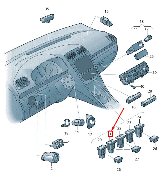NEW VOLKSWAGEN JETTA A6 MK6 ESP SWITCH PUSH BUTTON 5C6927117REH