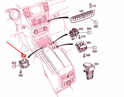 NEW MB ML W166 CONSOLE PANEL CONTROL SWITCH UNIT A1669003501 ORIGINAL