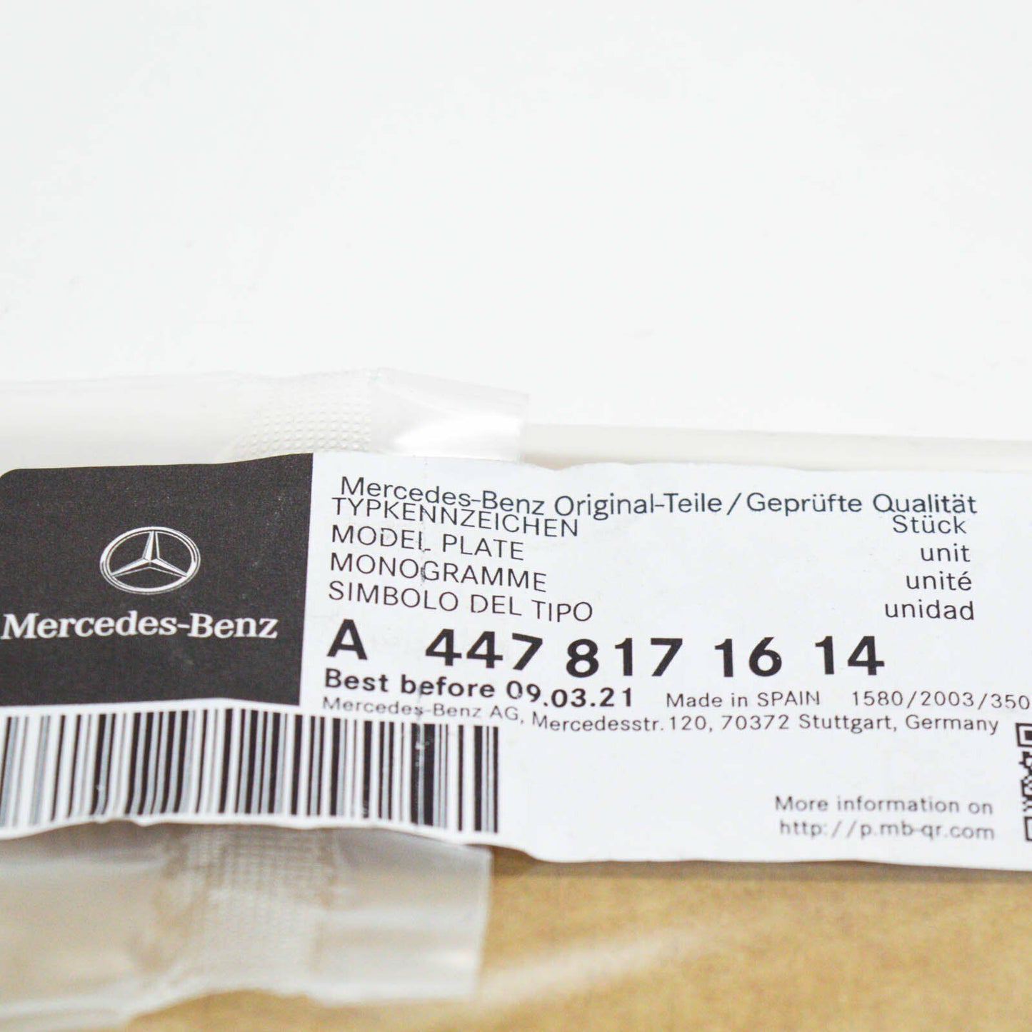 NEW MERCEDES-BENZ VITO W639 REAR PANEL DOOR BADGE A4478171614 ORIGINAL