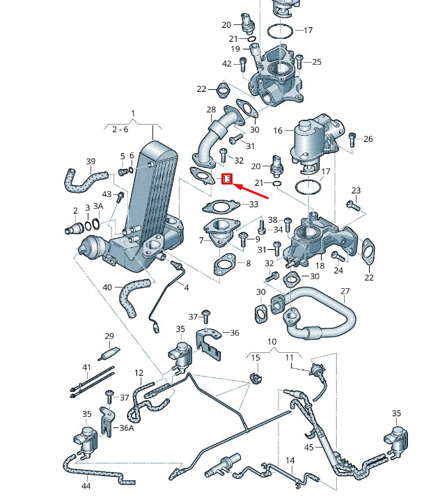 NEW VW TOUAREG 7P MK2 EGR CONNECTING PIPE SEAL 059131797H ORIGINAL