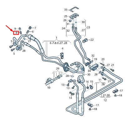 new audi a8 4h refrigerant pipe valve insert 3d0820855 original