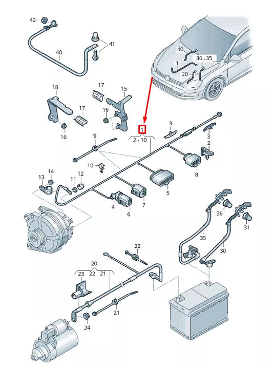 NEW VW TOURAN 5T ALTERNATOR CABLE HARNESS 5Q0971230FB