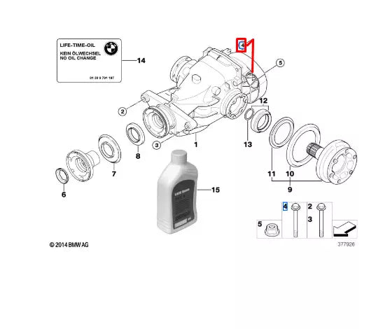 NEW BMW 1 E81 REAR AXLE CARRIER BOLT SCREW 33306785433 ORIGINAL