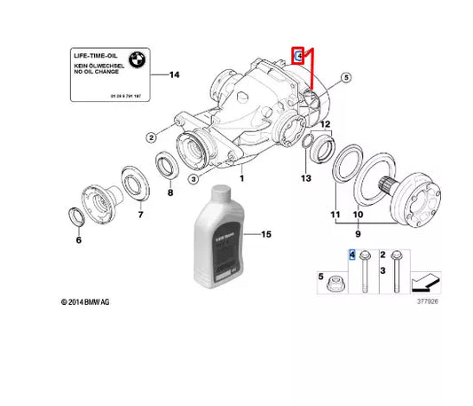 NEW BMW 1 E81 REAR AXLE CARRIER BOLT SCREW 33306785433 ORIGINAL