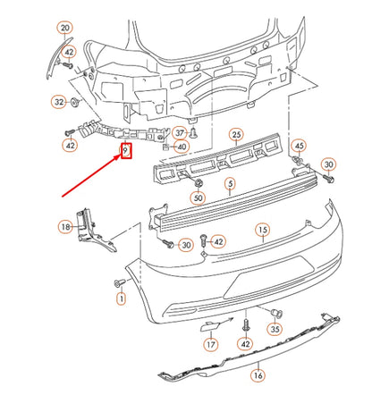 NEW VOLKSWAGEN SCIROCCO MK3 REAR BUMPER LEFT GUIDE PROFILE 1K8807393C