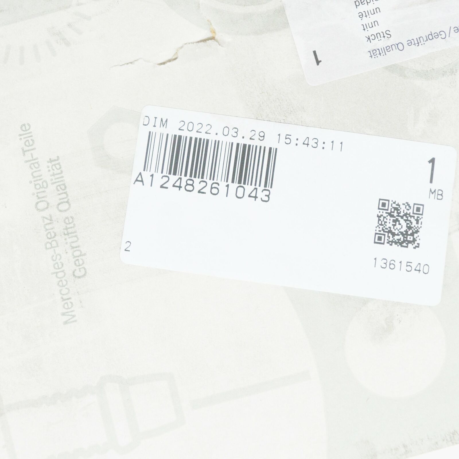 NEW MERCEDES-BENZ E W124 FRONT RIGHT BLINKER LAMP A1248261043 ORIGINAL