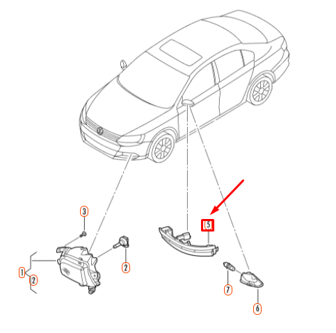 NEW VOLKSWAGEN JETTA A6 MK6 FRONT RIGHT DOOR MIRROR TURN LAMP 1K8949102 ORIGINAL