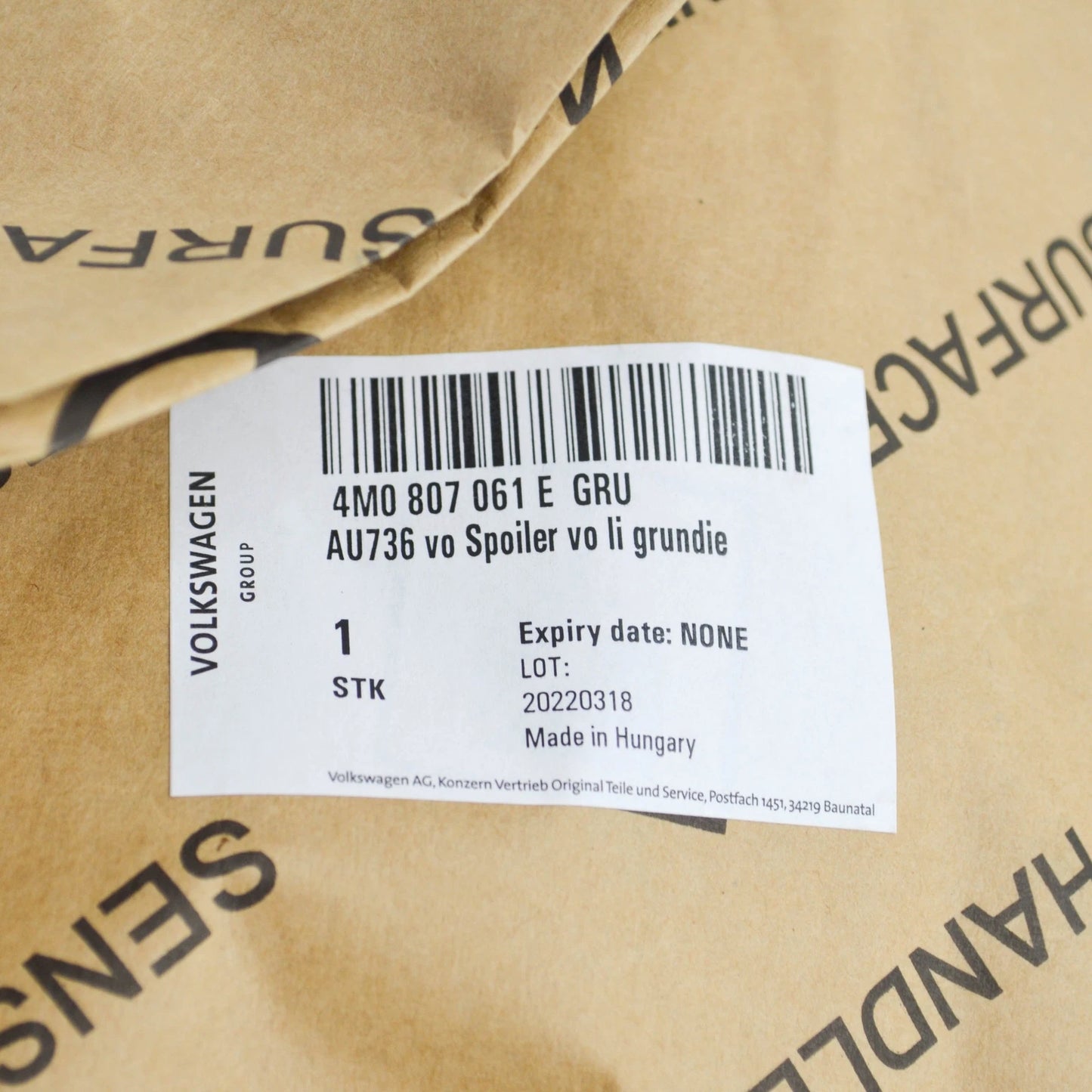 NEW AUDI Q7 4M FRONT BUMPER LEFT SPOILER 4M0807061EGRU