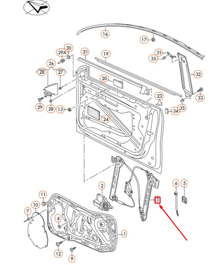 NEW VOLKSWAGEN CC FRONT RIGHT DOOR WINDOW REGULATOR 3C8837462M ORIGINAL