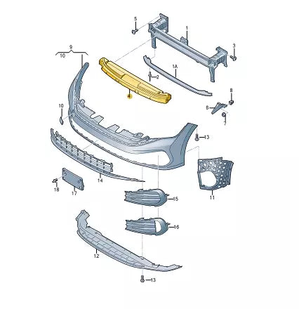 NEW VOLKSWAGEN JETTA MK7 A7 FRONT BUMPER FOAM 17A807248K