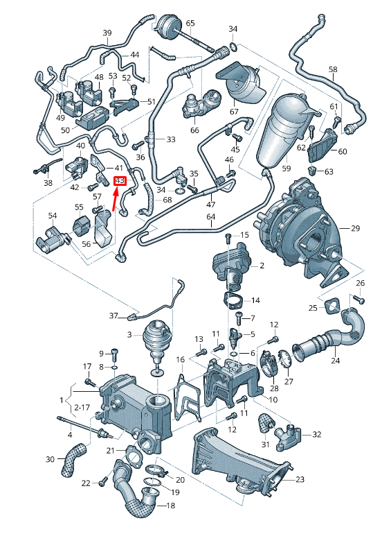 new audi q5 8r vacuum system vacuum pipe 059131381dh original