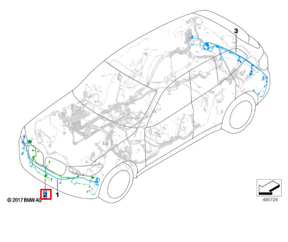 new bmw x3 g01 front end bumper wiring harness loom 61125a20be0 original