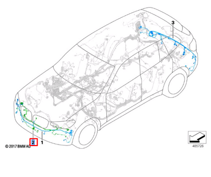 new bmw x3 g01 front end bumper wiring harness loom 61125a20be0 original