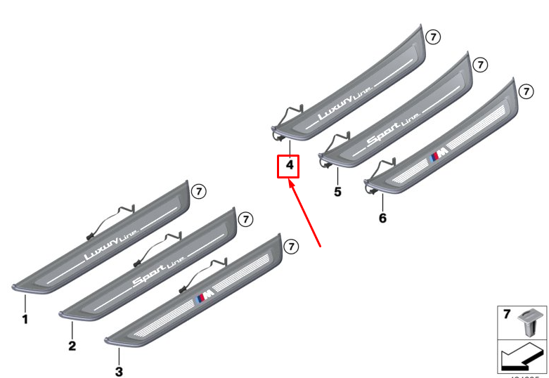 new bmw 6 gran turismo g32 rear right sill trim 51477407024 original
