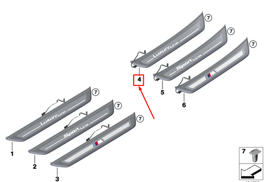 new bmw 6 gran turismo g32 rear right sill trim 51477407024 original