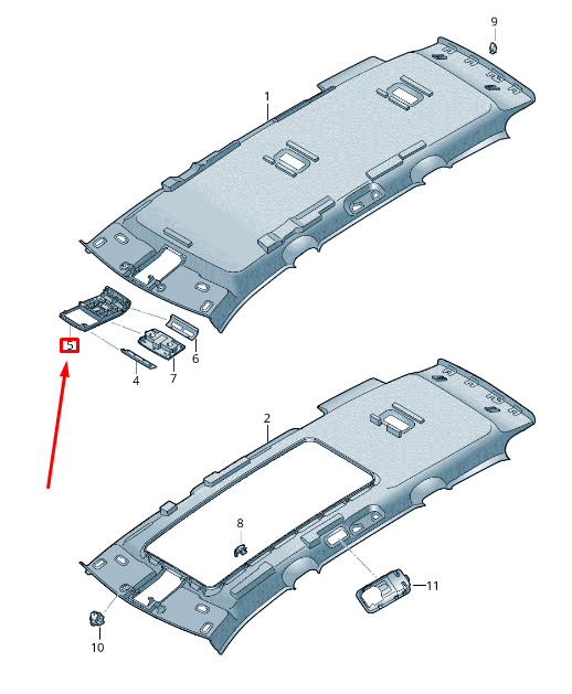 new volkswagen golf 5g mk7 roof console tray 5g0868837bza2 original