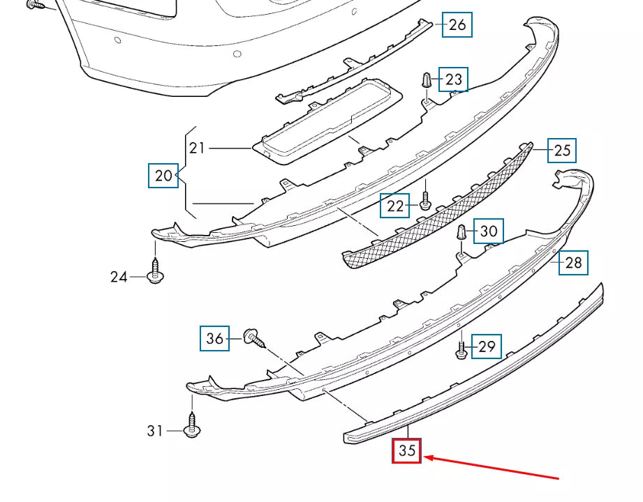 NEW AUDI A6 4G REAR BUMPER DIFFUSER STRIP 4G08077911RR ORIGINAL