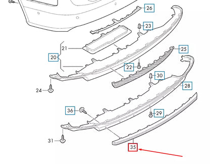 NEW AUDI A6 4G REAR BUMPER DIFFUSER STRIP 4G08077911RR ORIGINAL