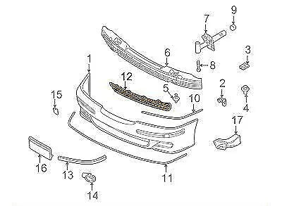 NEW BMW 5 E39 M-TECHNIC FRONT BUMPER CENTER GRILL MESH 51112495280 2495280